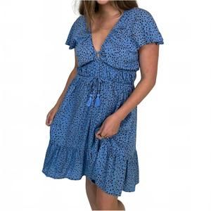 NEW KHUSH manoa breeze mini dress in granelli blue